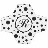 Monogramme noir sur blanc Polka Motif point (Plat)