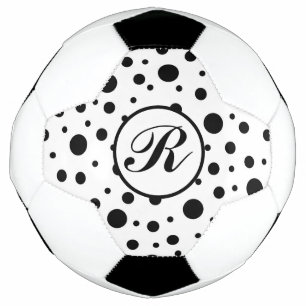 Monogramme noir sur blanc Polka Motif point
