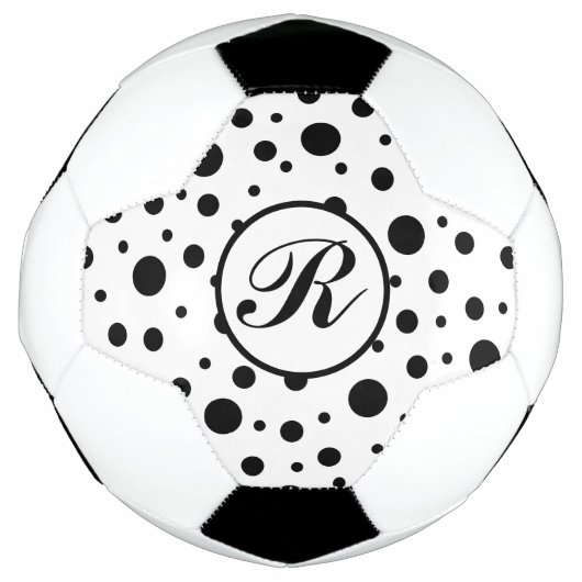 Monogramme noir sur blanc Polka Motif point (Devant)