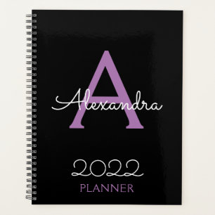 Monogramme noir violet 2022 élégant
