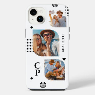 Monogramme Nom 3 Photo Collage tendance moderne