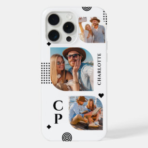 Monogramme Nom 3 Photo Collage tendance moderne