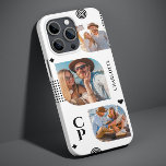 Monogramme Nom 3 Photo Collage tendance moderne<br><div class="desc">Monogram Name 3 Photo Collage Tendance moderne casques de téléphone comprend un collage photo de trois de vos photos préférées avec votre nom personnalisé et monogramme en élégant script noir. Personnalisez en modifiant le texte dans les zones de texte fournies. Parfait pour l'anniversaire, Noël, la fête des mères et plus...</div>