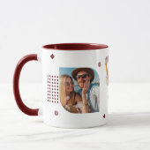 Monogramme Nom 3 Photo Collage tendance Mug modern (Gauche)