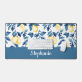 Monogramme Nom Aquarelle Citron Jaune Bleu (Clavier et souris)
