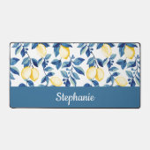 Monogramme Nom Aquarelle Citron Jaune Bleu (Recto)