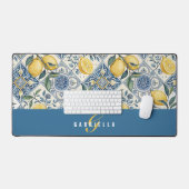 Monogramme Nom Aquarelle Citron Jaune Bleu (Clavier et souris)