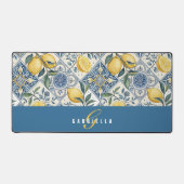 Monogramme Nom Aquarelle Citron Jaune Bleu (Recto)