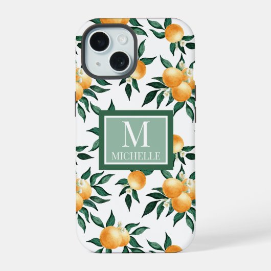 Monogramme Nom Aquarelle Citron Orange (Verso)