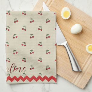 Monogramme Nom Cerises Serviette à main