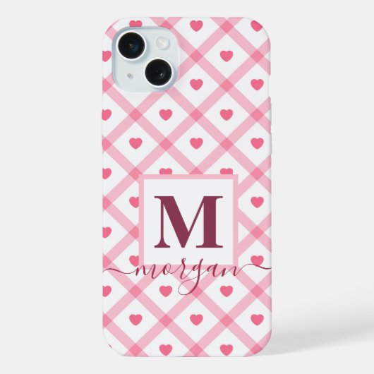 Monogramme nom Cœur rose girly mignon  (Verso)