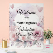 Monogramme nom cœurs floraux aquarelle romantique  (Mariage)