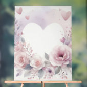 Monogramme nom cœurs floraux aquarelle romantique (Neutre)