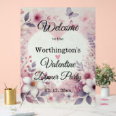 Monogramme nom cœurs floraux aquarelle romantique  (Mariage)
