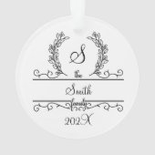 Monogramme Nom de famille Police de script Feuille (dos)