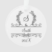 Monogramme Nom de famille Police de script Feuille (devant)