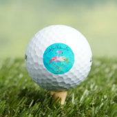 Monogramme Nom Deux balles de golf de Flamants ros (T-shirt Insitu)