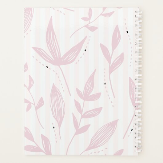 Monogramme Nom du carnet de rendez-vous Rose Paste (Dos)