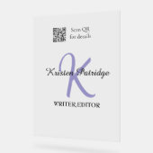 Monogramme nom écrivain violet modifier code QR en (Angle)