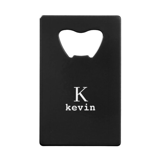 Monogramme nom élégant moderne masculin noir (Devant)