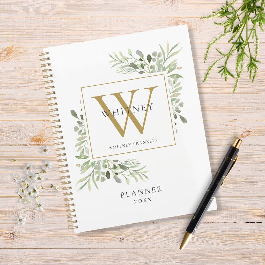 Monogramme Nom Élégant Verdure 2023