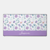 Monogramme Nom Fleur Sauvage Aquarelle Vert Violet (Recto)