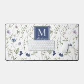 Monogramme Nom Fleur Sauvage Bleu Violet (Clavier et souris)
