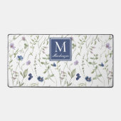 Monogramme Nom Fleur Sauvage Bleu Violet (Recto)