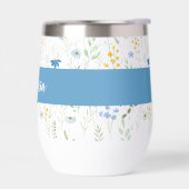 Monogramme Nom Fleur Sauvage Bleue (Gauche)