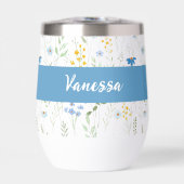 Monogramme Nom Fleur Sauvage Bleue (Avant)