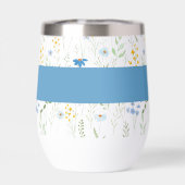 Monogramme Nom Fleur Sauvage Bleue (Arrière)