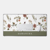 Monogramme Nom Fleur Sauvage Bourgogne Vert (Clavier et souris)