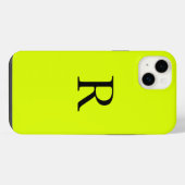 Monogramme Nom Fluorescent Chartreuse Jaune Néon (Verso Horizontal)