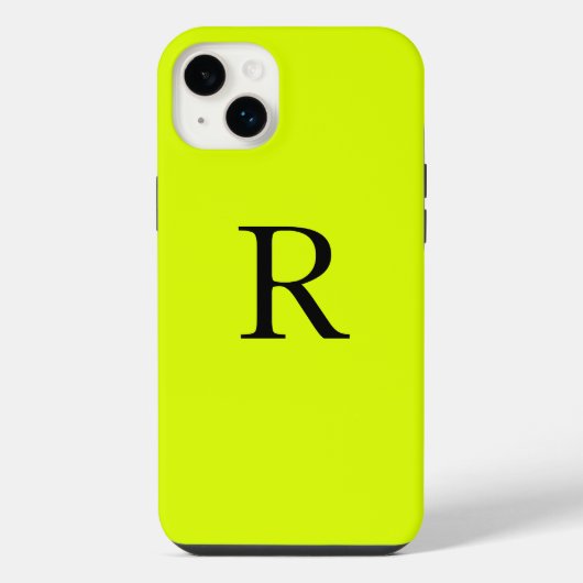 Monogramme Nom Fluorescent Chartreuse Jaune Néon (Verso)