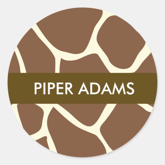 Monogramme Nom Giraffe Stickers d'impression (Devant)