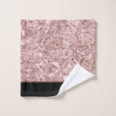 Monogramme nom golf sport rose noir rose or (Gant de toilette)