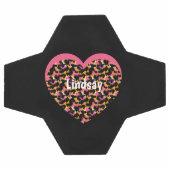 Monogramme Nom Imprimé Animal Guépard Coeur (Plat)