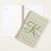 Monogramme Nom Initial Jaune Vert Floral (Devant avec enveloppe)