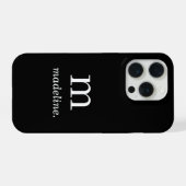 Monogramme | Nom initial minimal noir blanc modern (Verso Horizontal)