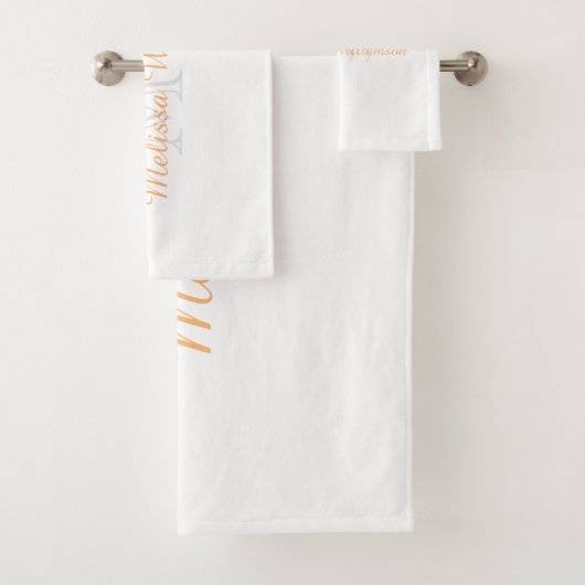 Monogramme Nom initial Script Jaune Or Blanc (En situation)
