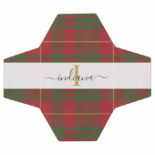 Monogramme Nom initial Tartan Green Red Plaid (Plat)