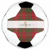 Monogramme Nom initial Tartan Green Red Plaid (Devant)
