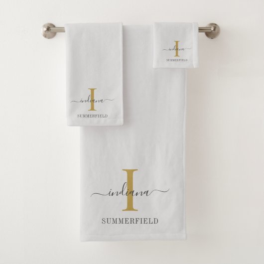 Monogramme Nom minimaliste Gold Gris Script (En situation)