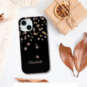 Monogramme Nom Noir Rose Blush Or Cercles