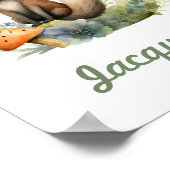 Monogramme Nom Nursery Poster Woodland Lettre J (Coin)