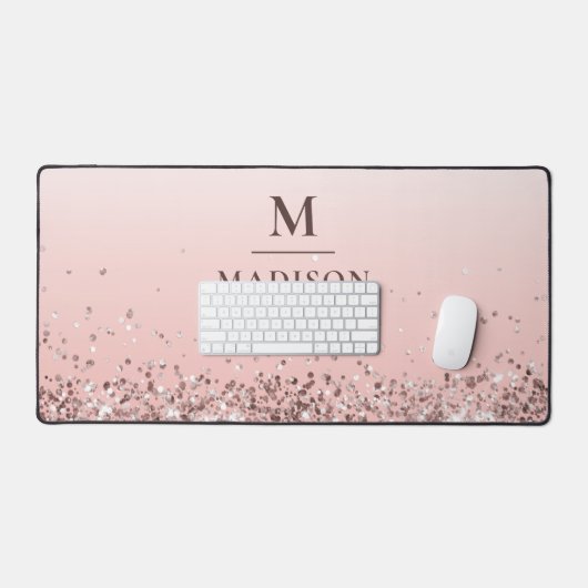 Monogramme Nom Parties scintillant rose élégant Mo (Clavier et souris)