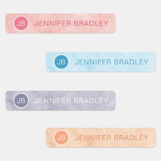 Monogramme Nom personnalisé Étiquettes de vêtement (Groupe)