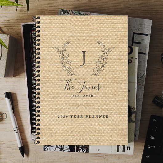 Monogramme nom personnalisé famille rustique 2026