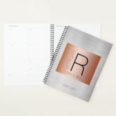 Monogramme Nom Profession Date Or Rose Argent DIY (Devant avec enveloppe)