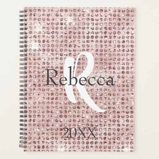 Monogramme Nom Rose Blush Diamant Studieux Tendanc (Devant)